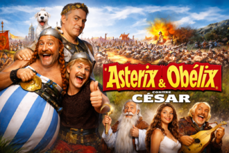 Asterix és Obelix film plakátja, legendás szereplők láthatók