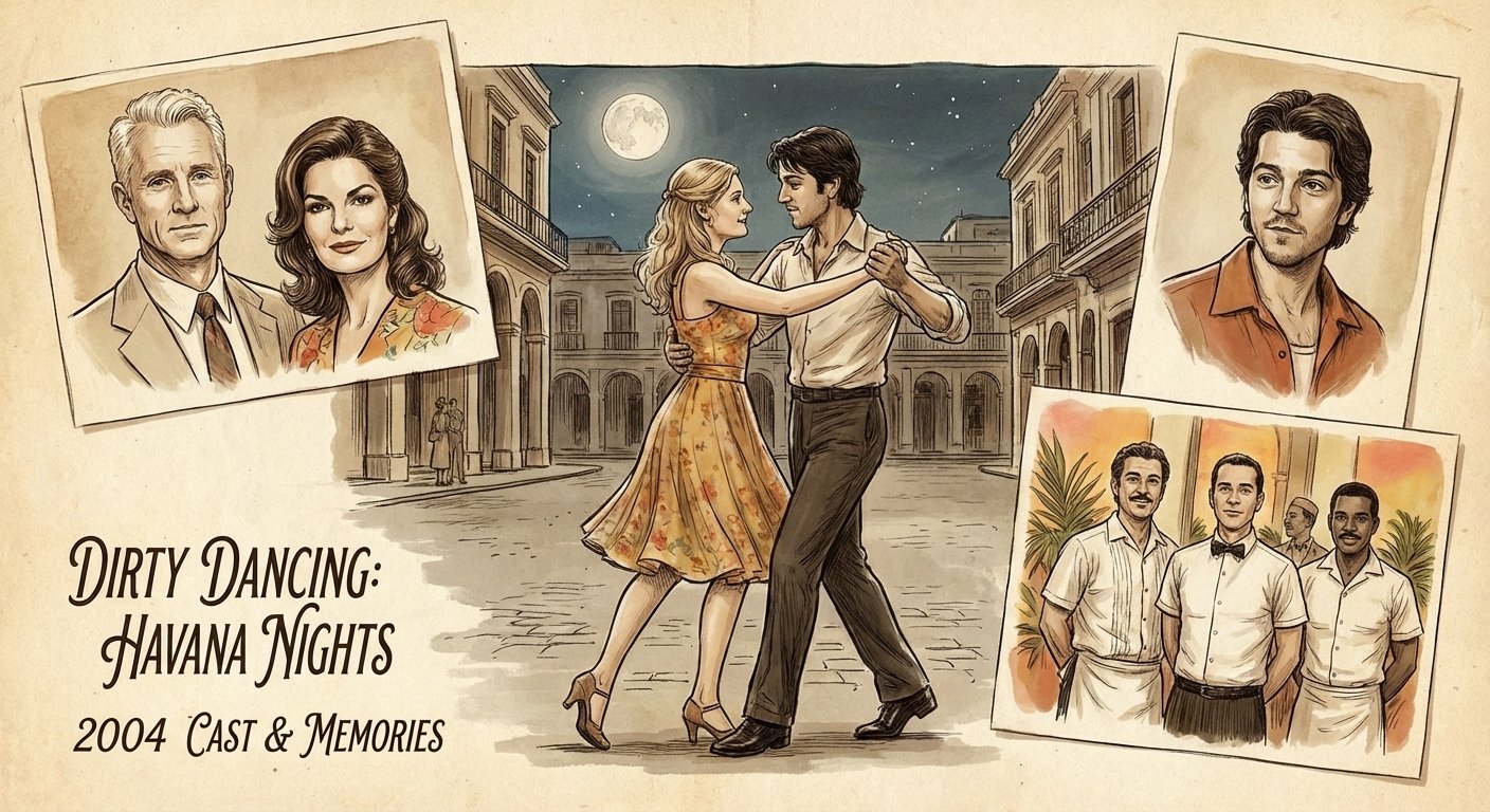 Dirty Dancing 2: Havana Nights film plakátja karakterekkel és táncelőadással.