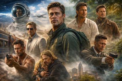 Brad Pitt különböző ikonikus szerepei a filmvásznon.