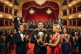 Oscar díjas színészek ünneplése a vörös szőnyegen