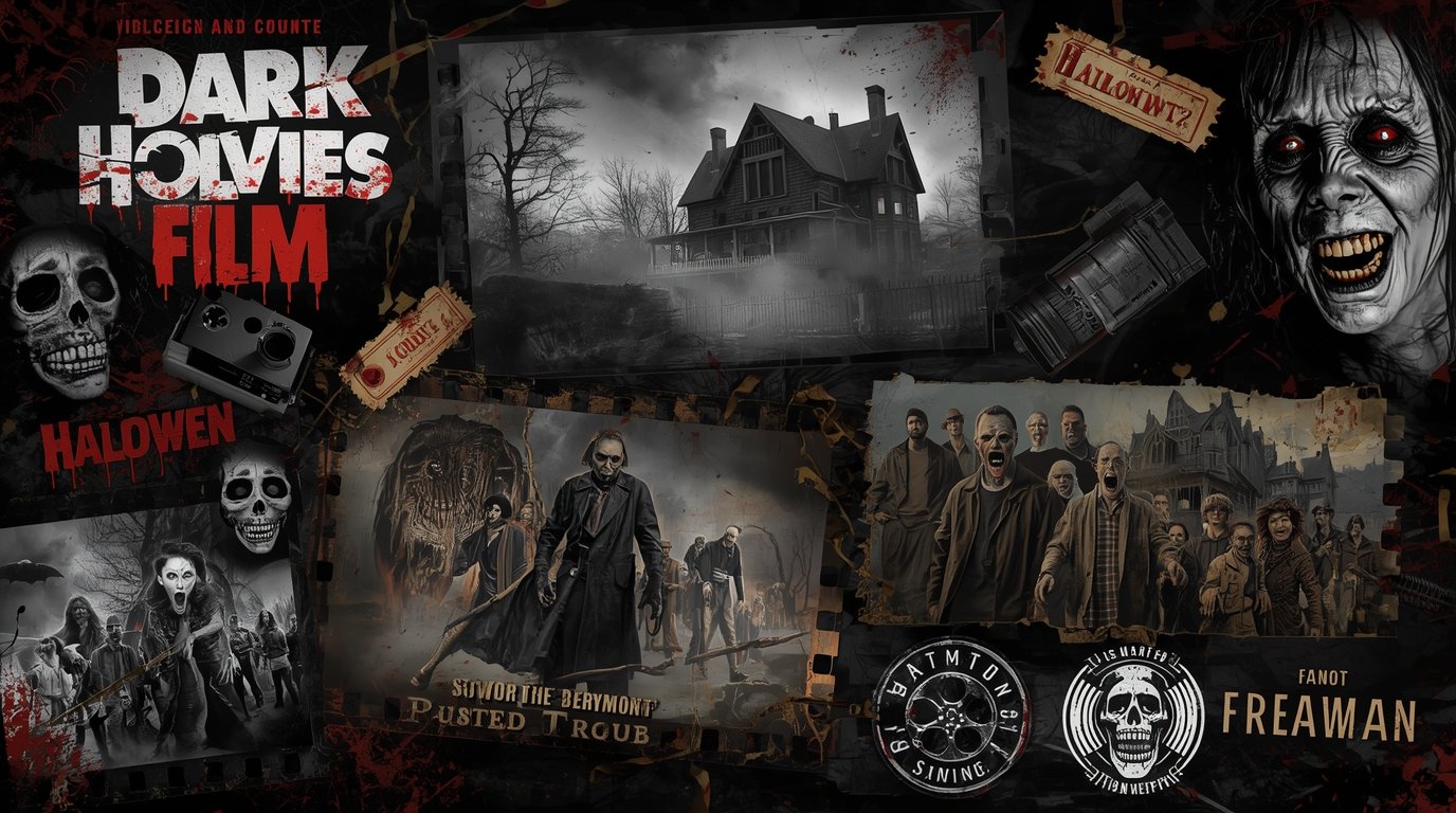 Démonokkal teli horror filmek posztere, sötét elemekkel.