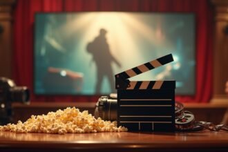 Színpadon popcorn és filmes kellékek Margo Martindale filmjeihez