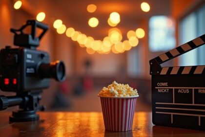 Filmkamerával és pattogatott kukoricával készült filmes hangulat