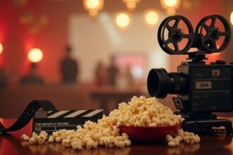 Film kamera és pattogatott kukorica egy filmes estén