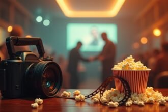 Kamera és popcorn egy filmes eseményen