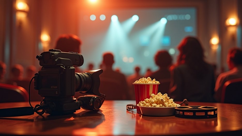 Kamerával és popcornnal készült film vetítése