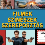 Film és színészek tematikus képe, különböző filmes jelenetekkel.
