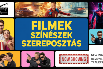 Filmek, színészek és szereposztás poszter különböző jelenetekkel
