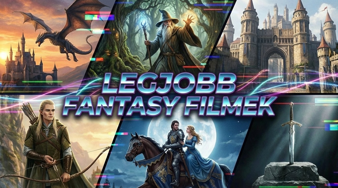 Kép a legjobb fantasy filmekből, varázslatos táj és karakterek.