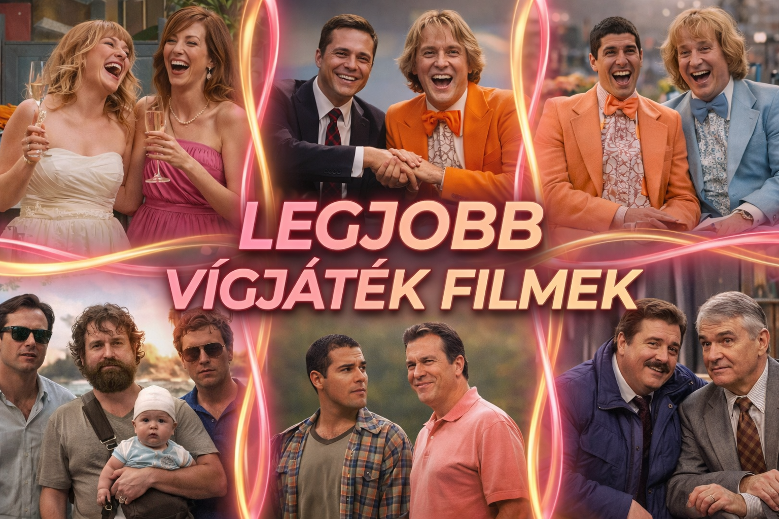 Vidám jelenetek a legjobb vígjáték filmekből, humorral a középpontban.