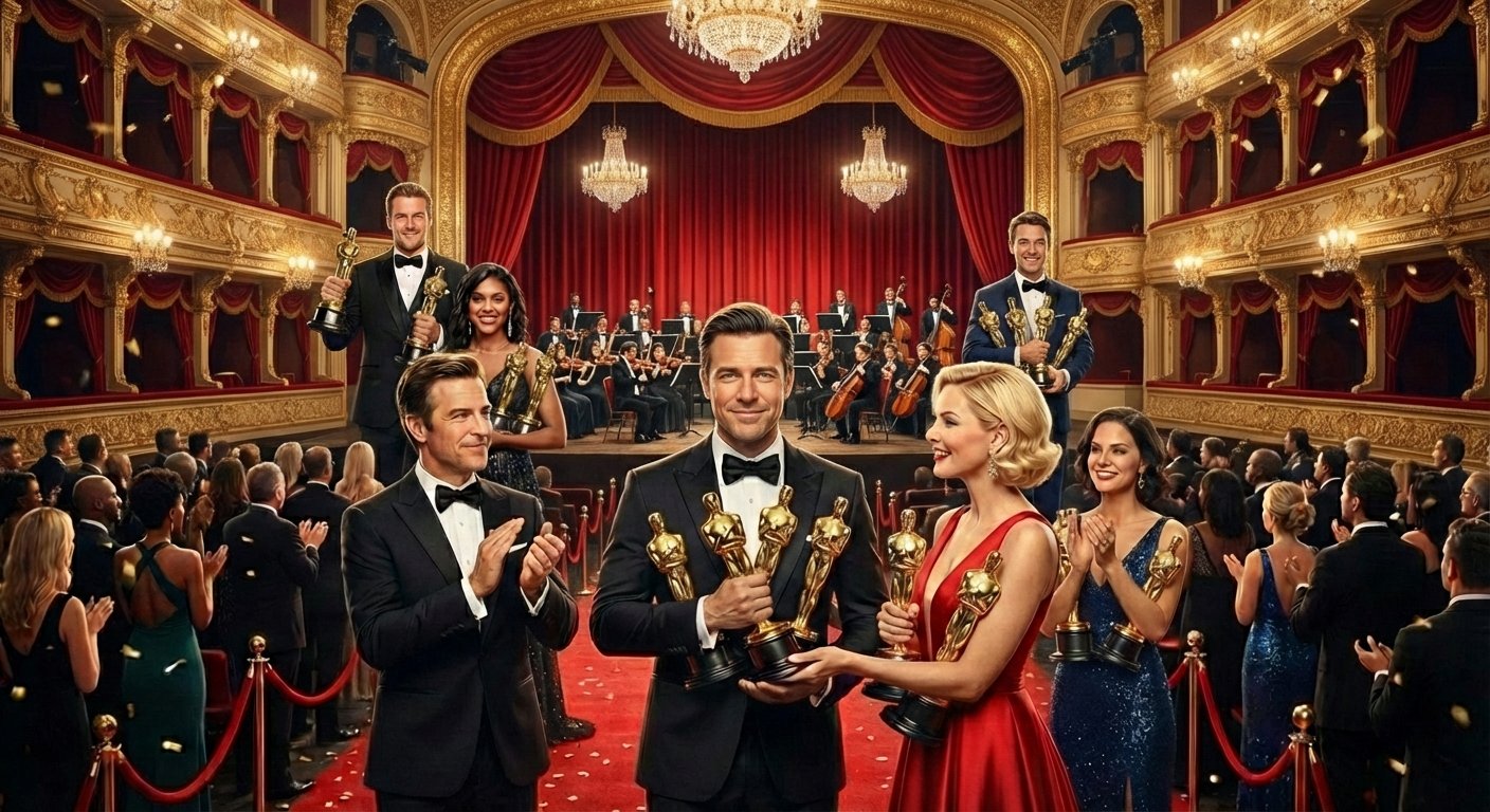Oscar díjas színészek ünneplése a vörös szőnyegen