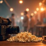 Holland színész filmhez készülő stúdiókép, popcornnal