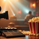 Film forgatás hangulata kamera és popcorn társaságában