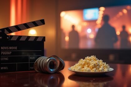 Filmklapka és popcorn a mozizáshoz